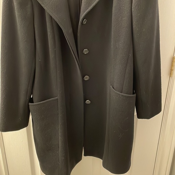 Alfred Dunner 100% Wool Pea Coat. Black. Size 12 P simple classic timeless - Picture 1 of 11
